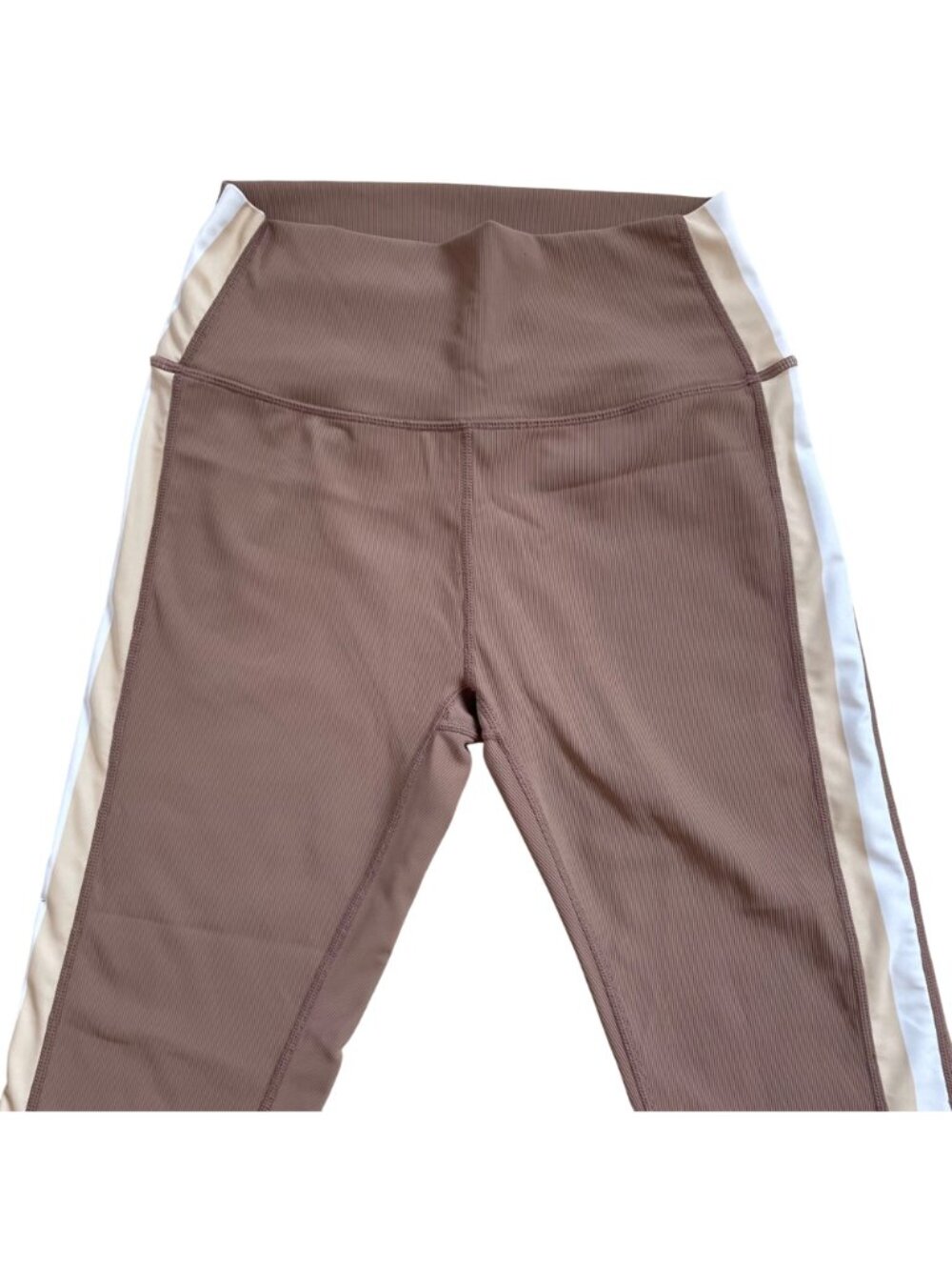 Wilo High-Waisted Yoga Leggings Taupe Beige White Women's medium - Picture 3 of 11
